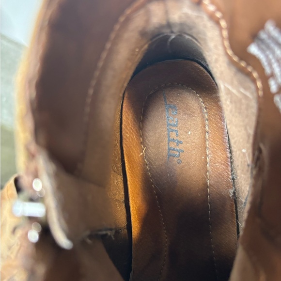 Earth Jericho Almond Brown Leather Boots Womens Size 10B Y2K Super Cool - Picture 12 of 13